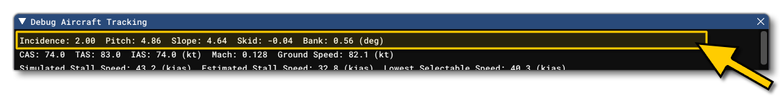 Checking The Skid Angle In The Debug Window