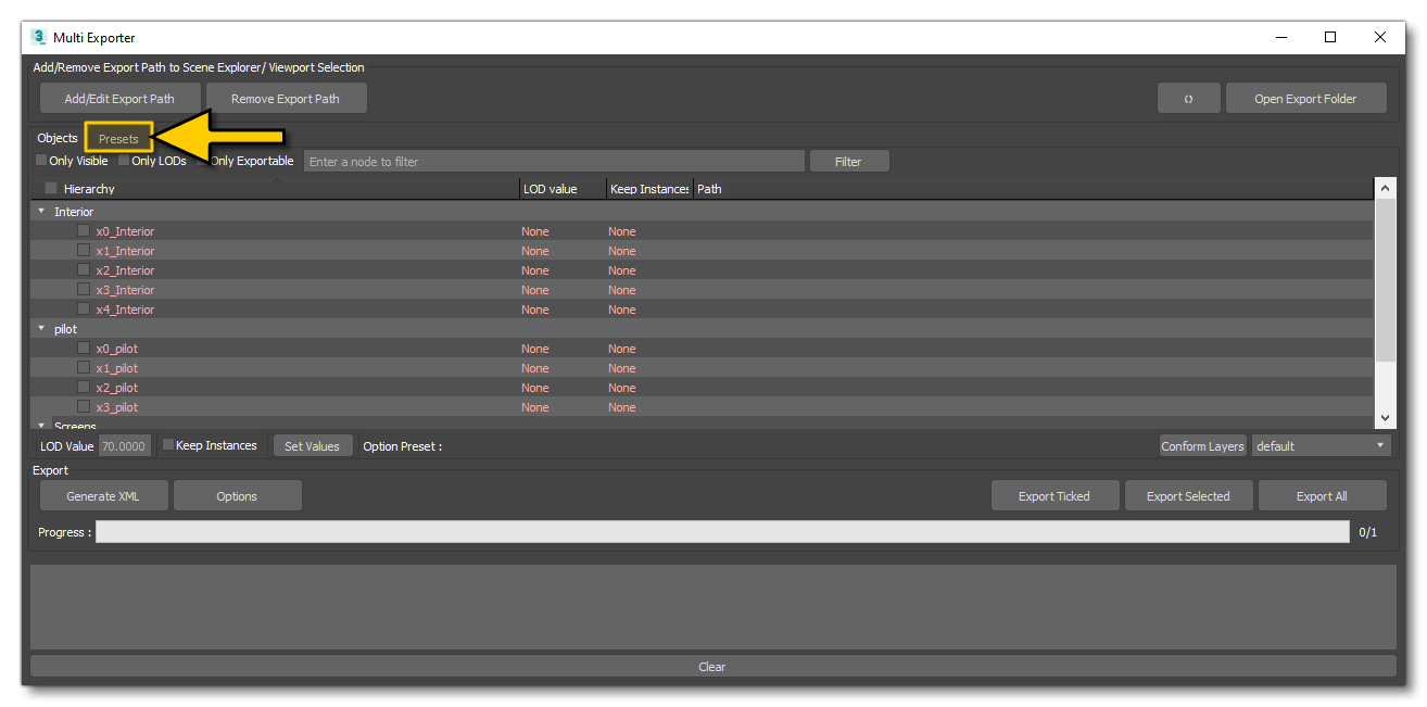 The Multi-Exporter Window 