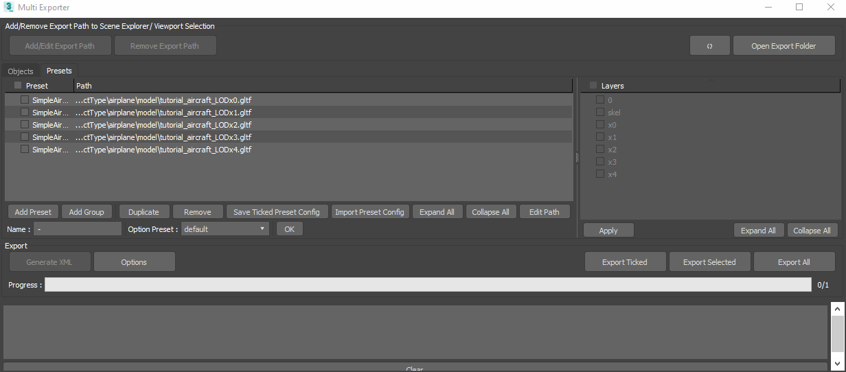 Example Of LOD Exports